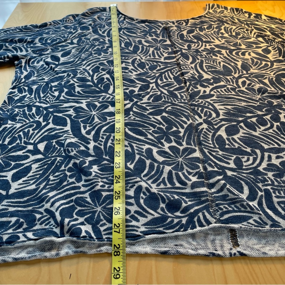 Sigrid Olsen 100% Linen Blue and White Floral Pullover Size 2X Coastal & Flowy - Picture 12 of 12
